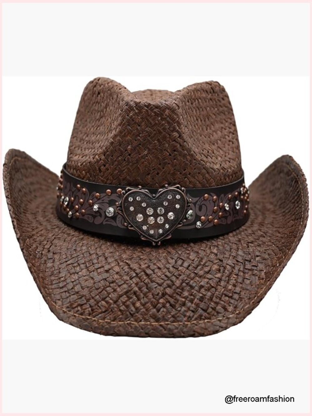 Straw Cowboy Hat with 3.5" Brim and 6" Crown